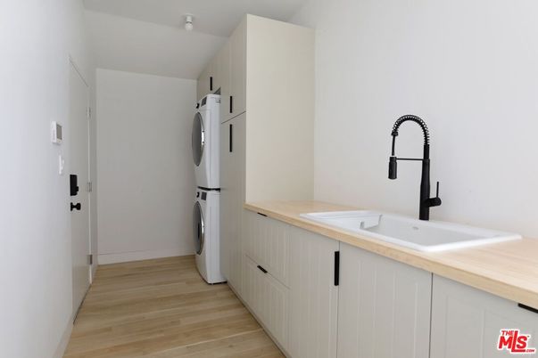 Interior, Washer, Wood Texture Flooring