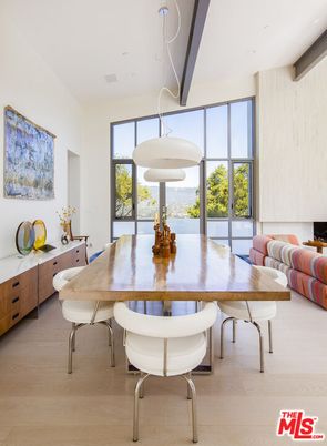 Dining room, Interior, Pendant Lights, Recessed Lighting, Wood Texture Flooring