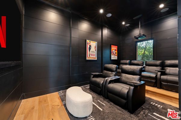 Home Theatre Room, Interior, Recessed Lighting, Theatre Room, Wood Texture Flooring