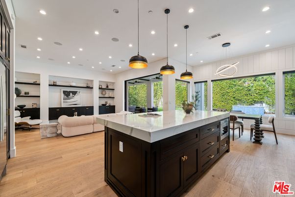 Dining room, Interior, Kitchen, Living room, Pendant Lights, Recessed Lighting, Wood Texture Flooring