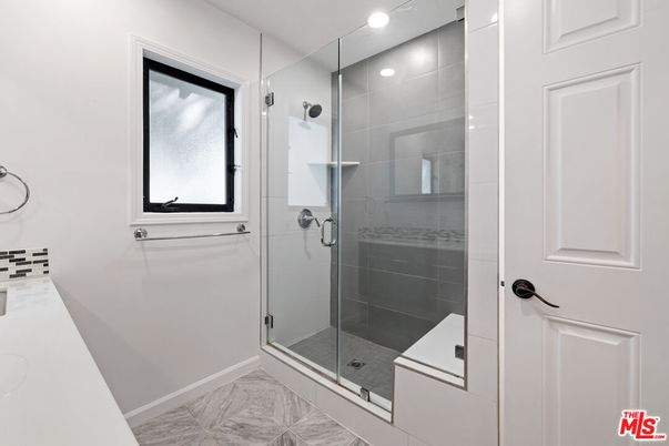 Bathroom, Glass Shower, Interior, Marble, Recessed Lighting