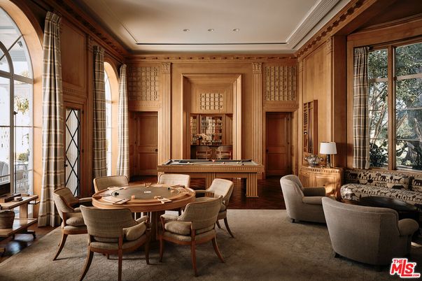 Dining room, Game Room, Interior, Recessed Lighting, Wood Texture Flooring