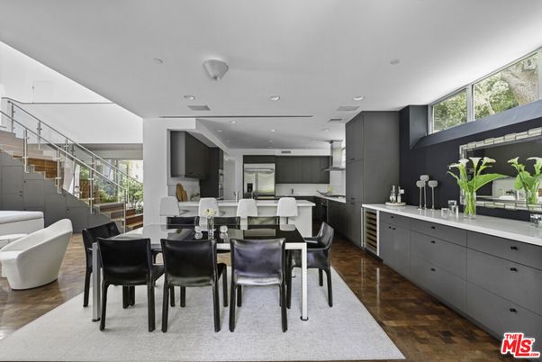 Dining room, Interior, Kitchen, Recessed Lighting, Wood Texture Flooring