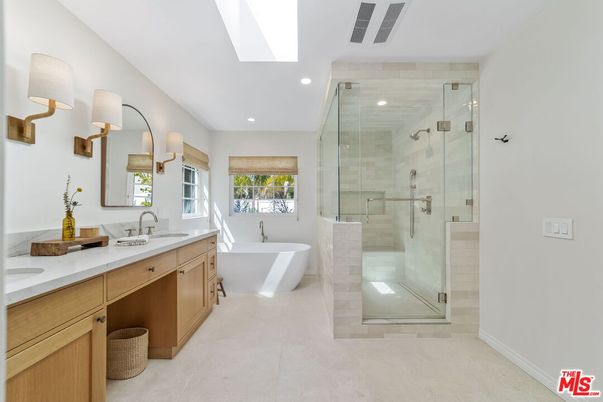 Bathroom, Dual Sink Vanities, Free Standing Baths, Glass Shower, Interior, Recessed Lighting