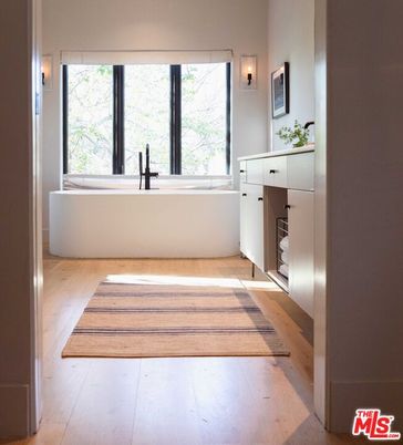 Bathroom, Free Standing Baths, Interior, Wood Texture Flooring