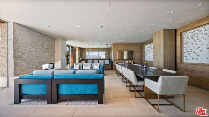 Dining room, Interior, Kitchen, Living room, Pendant Lights, Recessed Lighting, Stone Walls, Wooden Walls
