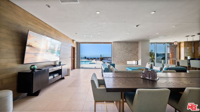 Dining room, Interior, Living room, Pendant Lights, Recessed Lighting, Wooden Walls