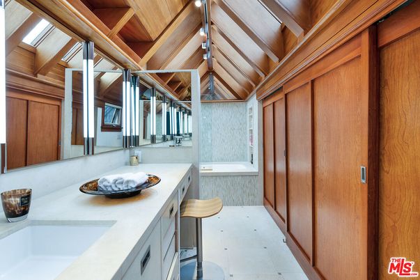 Bathroom, Dual Sink Vanities, Interior, Wooden Beams, Wooden Ceilings, Wooden Walls