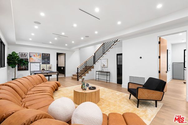 Game Room, Interior, Living room, Recessed Lighting, Wood Texture Flooring