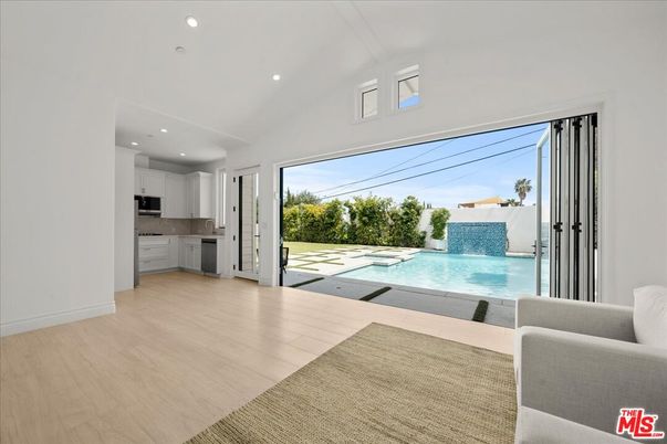 Interior, Kitchen, Pool, Recessed Lighting, Wood Texture Flooring