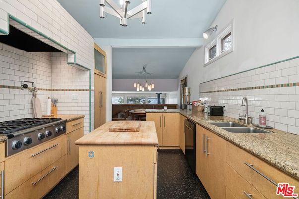 Chandelier, Interior, Kitchen, Stainless Steel Appliances