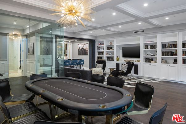 Game Room, Interior, Pendant Lights, Recessed Lighting, Wood Texture Flooring
