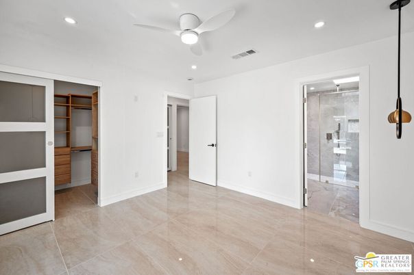 Bathroom, Empty room, Glass Shower, Interior, Recessed Lighting
