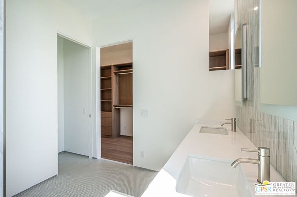 Bathroom, Dual Sink Vanities, Interior, Walk-in Closets, Wood Texture Flooring
