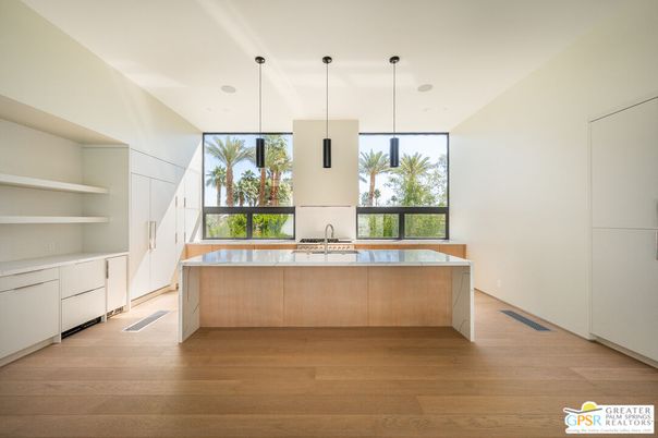 Interior, Kitchen, Pendant Lights, Wood Texture Flooring