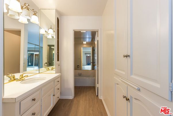 Bathroom, Dual Sink Vanities, Interior, Wood Texture Flooring