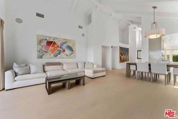 Dining room, Interior, Living room, Pendant Lights, Wood Texture Flooring