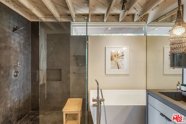 Bathroom, Glass Shower, Interior, Wooden Ceilings