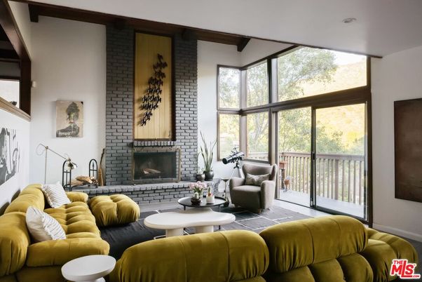 Fireplace, Interior, Living room, Stone Walls