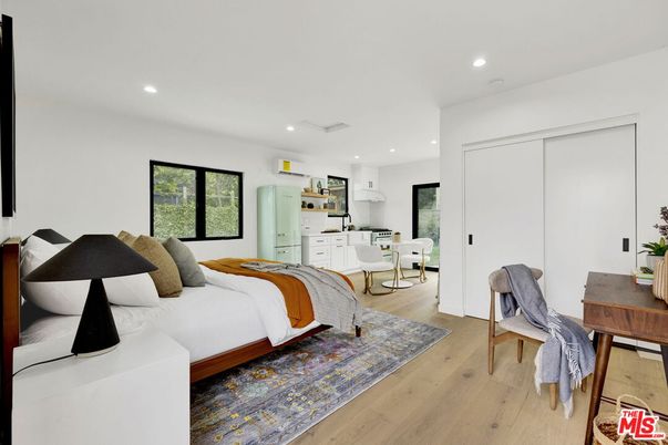 Bedroom, Home Office, Interior, Recessed Lighting, Wood Texture Flooring