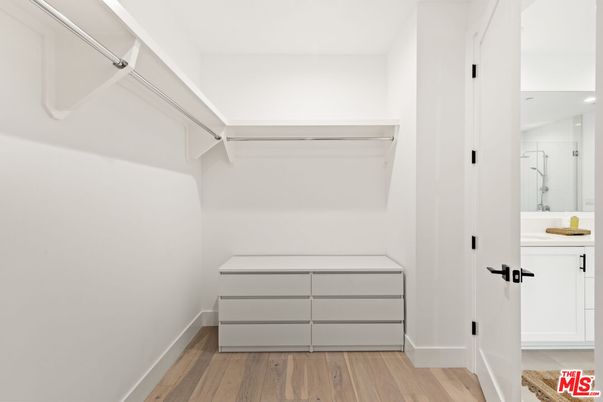 Bathroom, Interior, Recessed Lighting, Walk-in Closets, Wood Texture Flooring