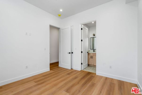 Bathroom, Empty room, Interior, Recessed Lighting, Wood Texture Flooring