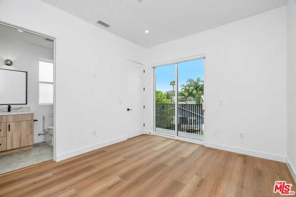 Bathroom, Empty room, Interior, Recessed Lighting, Wood Texture Flooring