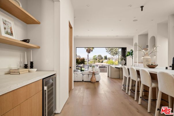 Dining room, Interior, Kitchen, Living room, Recessed Lighting, Wood Texture Flooring