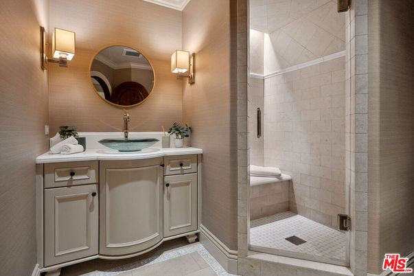Bathroom, Glass Shower, Interior, Stone Walls