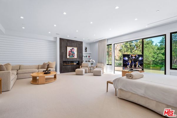 Bedroom, Fireplace, Interior, Living room, Recessed Lighting