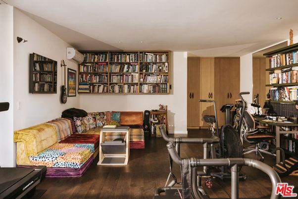 Fitness Equipment, Home Office, Interior, Recessed Lighting, Wood Texture Flooring