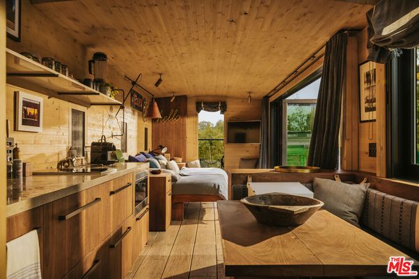 Interior, Kitchen, Living room, Stone Walls, Wooden Ceilings, Wood Texture Flooring