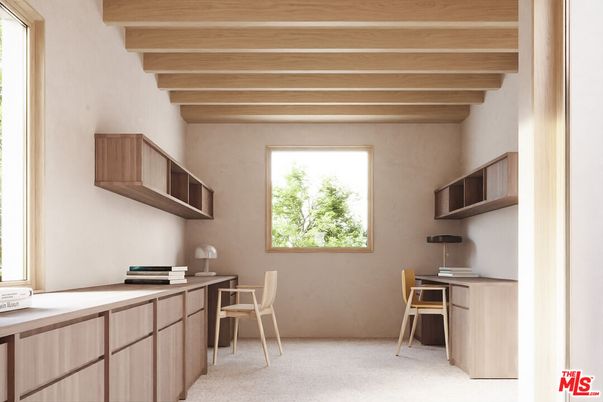 Home Office, Interior, Wooden Beams