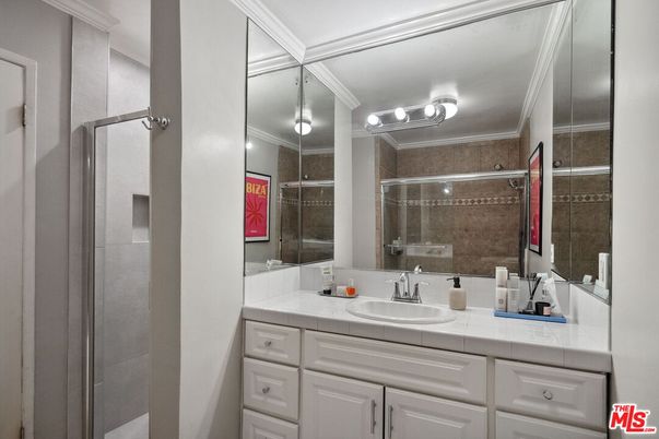Bathroom, Glass Shower, Interior, Tile Countertops
