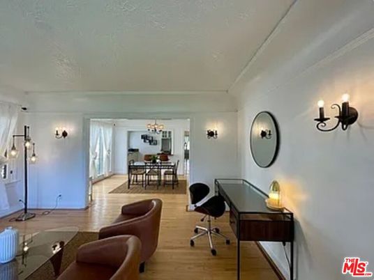 Chandelier, Dining room, Interior, Wood Texture Flooring
