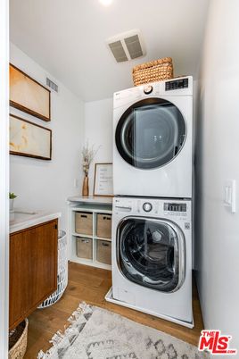 Interior, Recessed Lighting, Utility Closets, Washer, Wood Texture Flooring