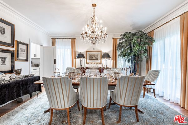 Chandelier, Dining room, Interior, Wood Texture Flooring