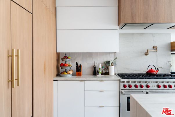 Interior, Kitchen, Marble Walls, Stainless Steel Appliances