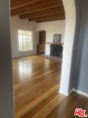 Empty room, Fireplace, Interior, Wooden Beams, Wooden Ceilings, Wood Texture Flooring