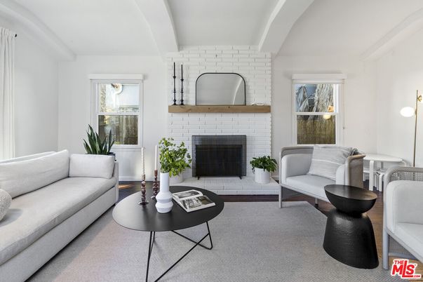 Fireplace, Interior, Living room, Stone Walls, Wood Texture Flooring