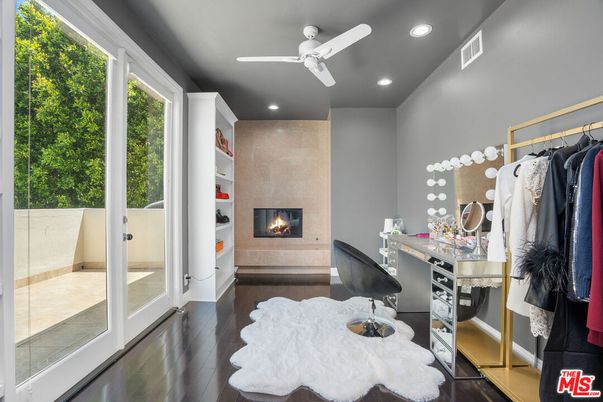 Fireplace, Home Office, Interior, Recessed Lighting, Walk-in Closets, Wood Texture Flooring