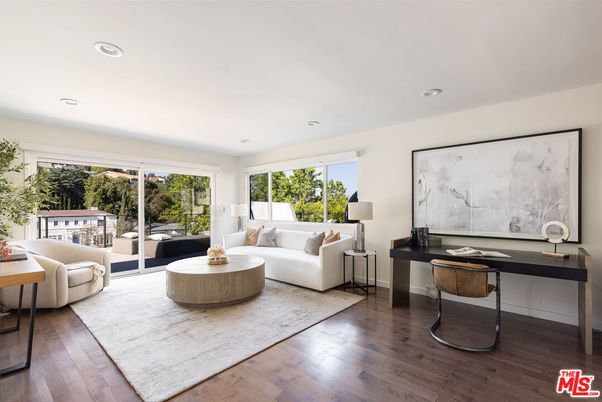 Home Office, Interior, Living room, Recessed Lighting, Wood Texture Flooring