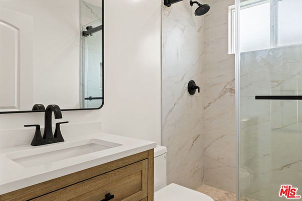 Bathroom, Glass Shower, Interior, Marble Walls