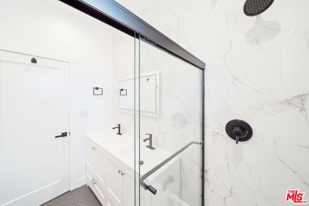 Bathroom, Glass Shower, Interior, Marble Walls