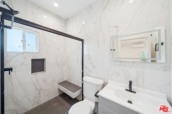 Bathroom, Interior, Marble Walls, Recessed Lighting