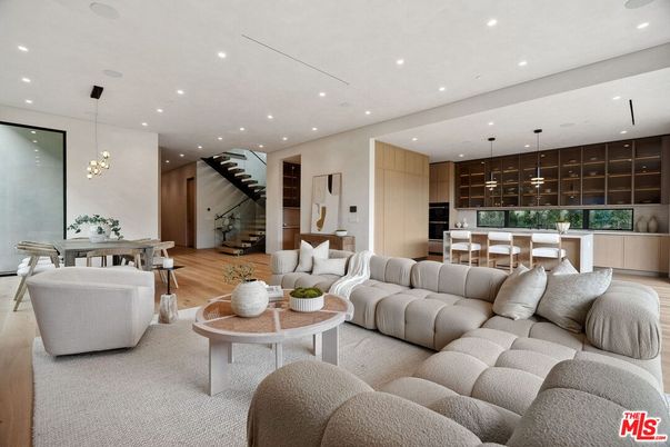 Dining room, Interior, Kitchen, Living room, Pendant Lights, Recessed Lighting, Wood Texture Flooring