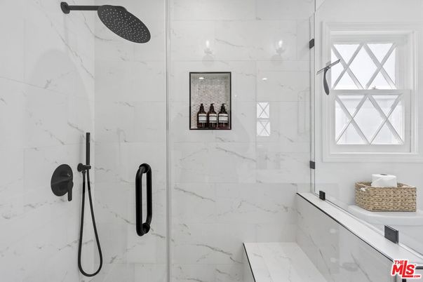 Bathroom, Glass Shower, Interior, Marble Walls