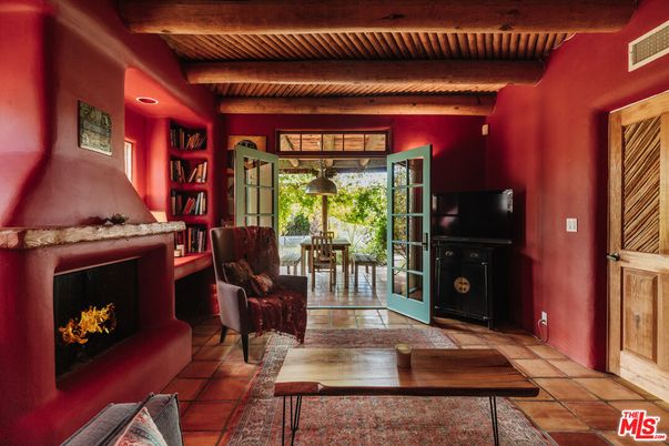 Fireplace, Interior, Recessed Lighting, Wooden Beams, Wooden Ceilings