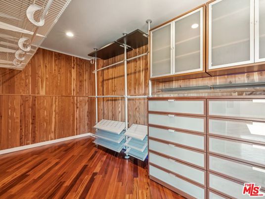 Interior, Recessed Lighting, Walk-in Closets, Wood Texture Flooring, Wooden Walls