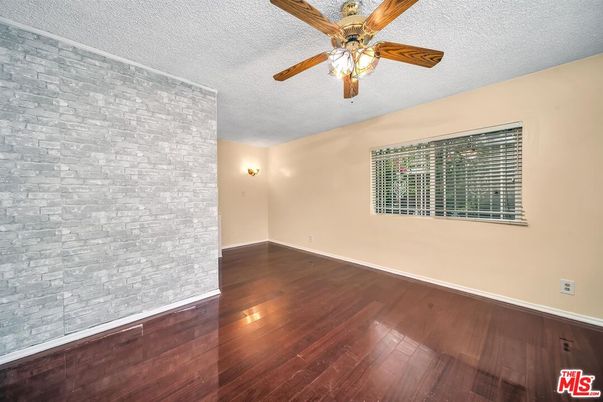 Empty room, Interior, Stone Walls, Wood Texture Flooring
